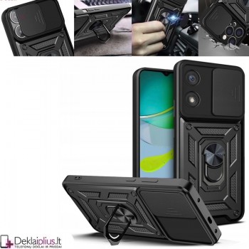 5in1 smūgiams atsparus dėklas su žiedu ir kameros apsauga (Motorola Moto E13)